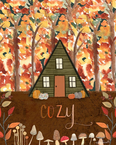 Cozy Cabin White Modern Wood Framed Art Print with Double Matting by Doucette, Katie