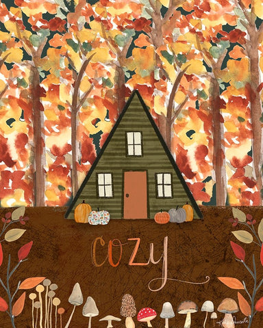 Cozy Cabin Black Modern Wood Framed Art Print by Doucette, Katie