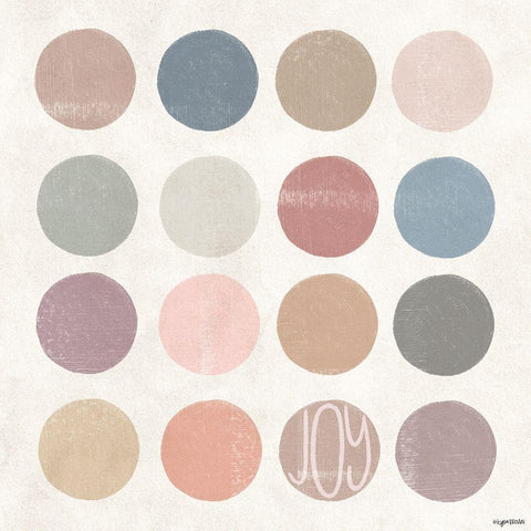 Joy Circles White Modern Wood Framed Art Print with Double Matting by Brown, Kyra