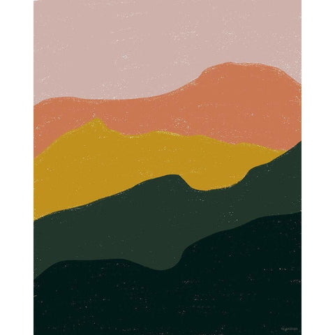 Terracotta Mountains Gold Ornate Wood Framed Art Print with Double Matting by Brown, Kyra