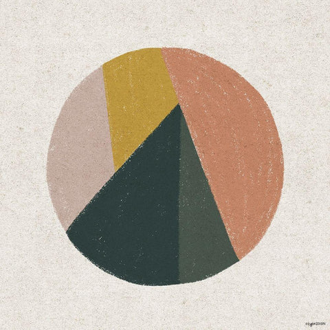 Terracotta Circle Black Modern Wood Framed Art Print by Brown, Kyra