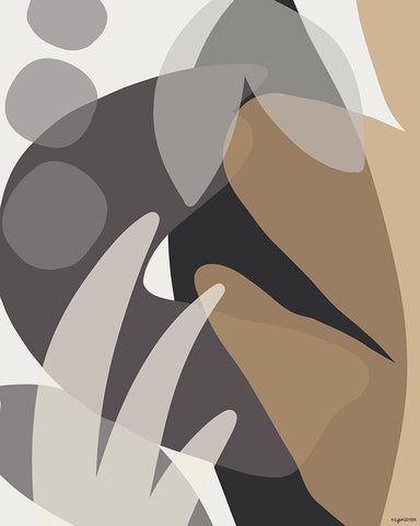 Neutral Abstract I White Modern Wood Framed Art Print with Double Matting by Brown, Kyra