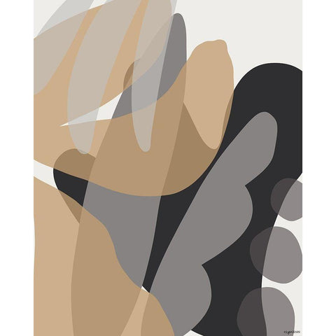 Neutral Abstract II White Modern Wood Framed Art Print by Brown, Kyra