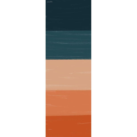 Teal Orange Sunset II White Modern Wood Framed Art Print by Brown, Kyra