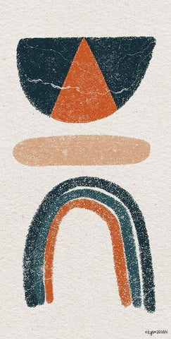 Retro Rainbow Black Ornate Wood Framed Art Print with Double Matting by Brown, Kyra