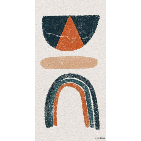 Retro Rainbow Black Modern Wood Framed Art Print with Double Matting by Brown, Kyra