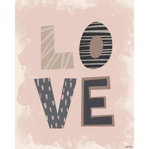 Love White Modern Wood Framed Art Print by Brown, Kyra