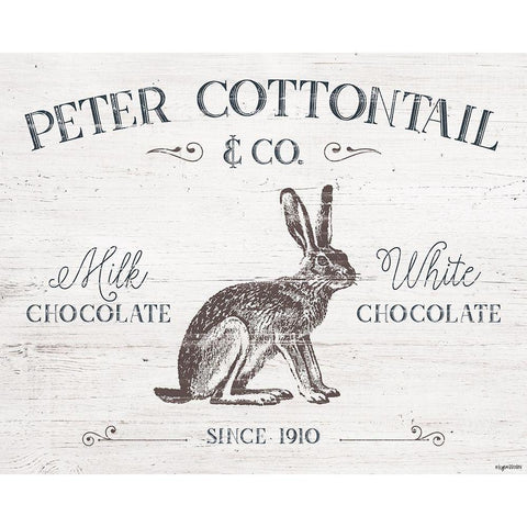 Peter Cottontail White Modern Wood Framed Art Print by Brown, Kyra