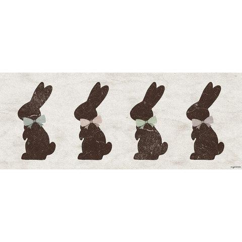 Choco Bunnies Gold Ornate Wood Framed Art Print with Double Matting by Brown, Kyra