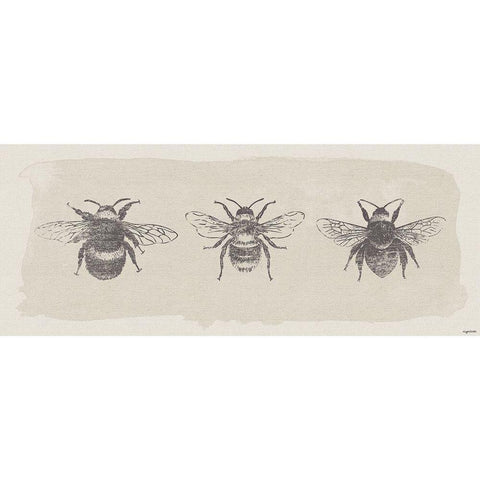 Three Bees Gold Ornate Wood Framed Art Print with Double Matting by Brown, Kyra