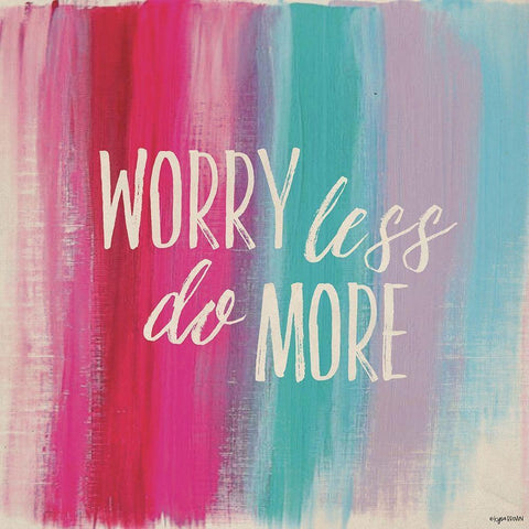 Worry Less White Modern Wood Framed Art Print with Double Matting by Brown, Kyra