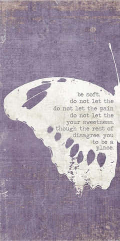 Left Butterfly White Modern Wood Framed Art Print with Double Matting by Brown, Kyra