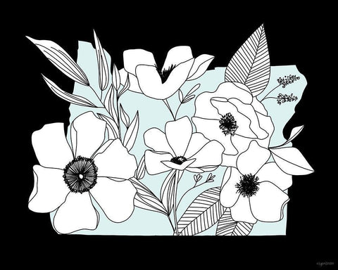 Oregon Flowers White Modern Wood Framed Art Print with Double Matting by Brown, Kyra