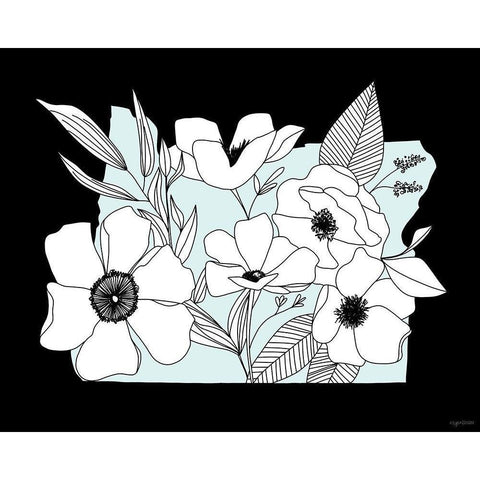 Oregon Flowers Black Modern Wood Framed Art Print by Brown, Kyra