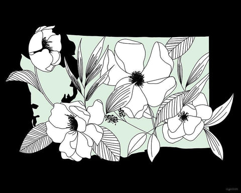 Washington Flowers White Modern Wood Framed Art Print with Double Matting by Brown, Kyra