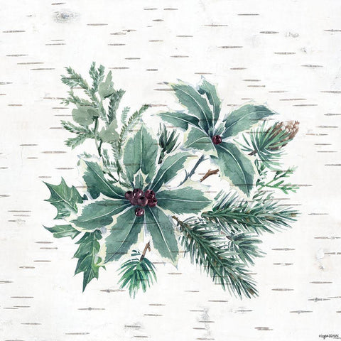 Jade Floral White Modern Wood Framed Art Print with Double Matting by Brown, Kyra