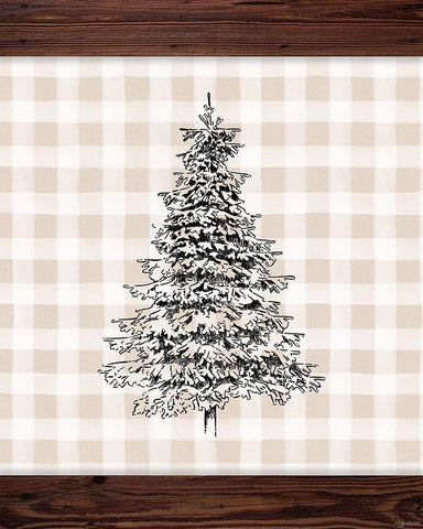 Sketchy Tree Black Ornate Wood Framed Art Print with Double Matting by Brown, Kyra