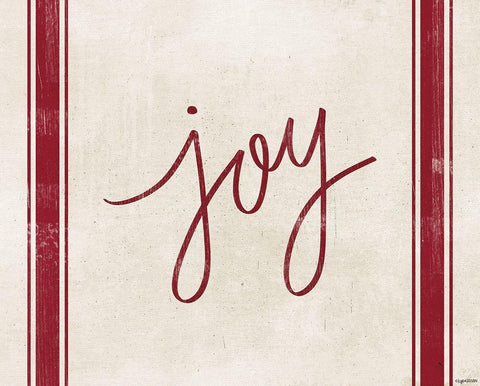 Joy Stripes White Modern Wood Framed Art Print with Double Matting by Brown, Kyra