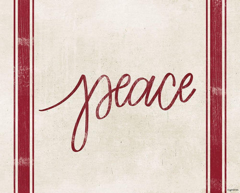 Peace Stripes White Modern Wood Framed Art Print with Double Matting by Brown, Kyra