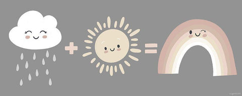 Neutral Rainbow Black Ornate Wood Framed Art Print with Double Matting by Brown, Kyra