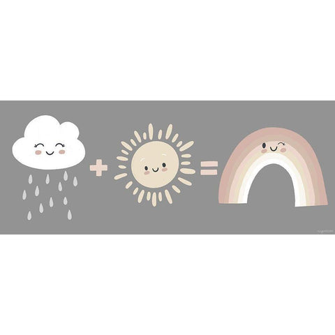 Neutral Rainbow Gold Ornate Wood Framed Art Print with Double Matting by Brown, Kyra