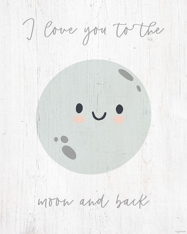 Moon and Back White Modern Wood Framed Art Print with Double Matting by Brown, Kyra
