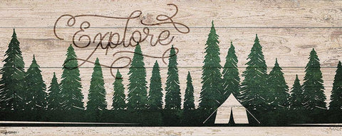Explore Tent White Modern Wood Framed Art Print with Double Matting by Brown, Kyra