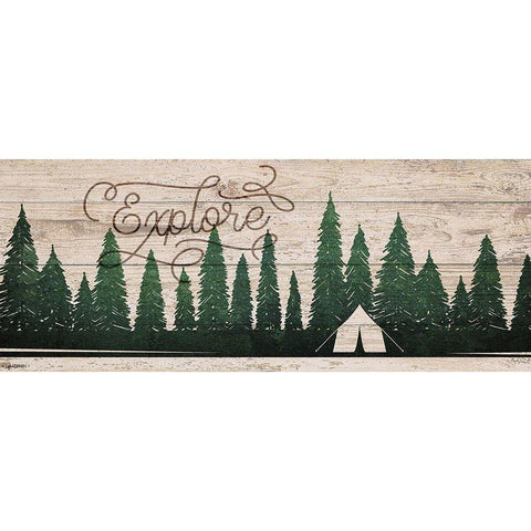 Explore Tent Black Modern Wood Framed Art Print with Double Matting by Brown, Kyra