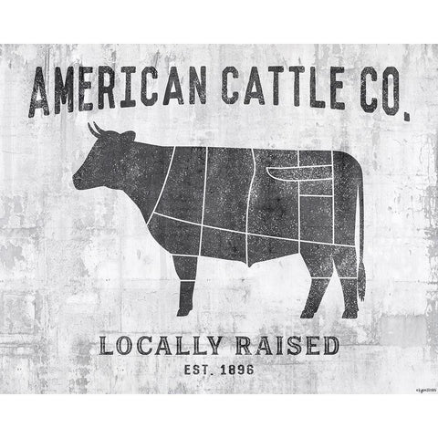 Cattle Co. Black Modern Wood Framed Art Print by Brown, Kyra