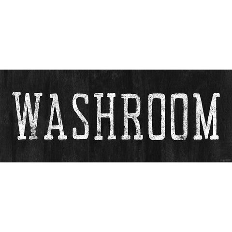 Washroom Black Modern Wood Framed Art Print with Double Matting by Brown, Kyra