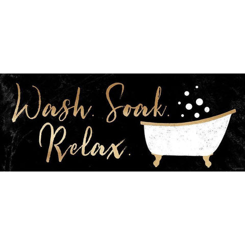 Wash, Soak, Relax Black Modern Wood Framed Art Print with Double Matting by Brown, Kyra