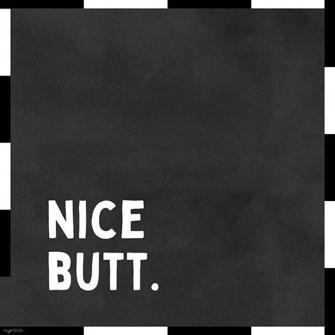 Nice Butt Black Ornate Wood Framed Art Print with Double Matting by Brown, Kyra