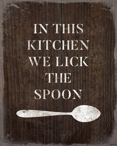 Lick the Spoon White Modern Wood Framed Art Print with Double Matting by Brown, Kyra