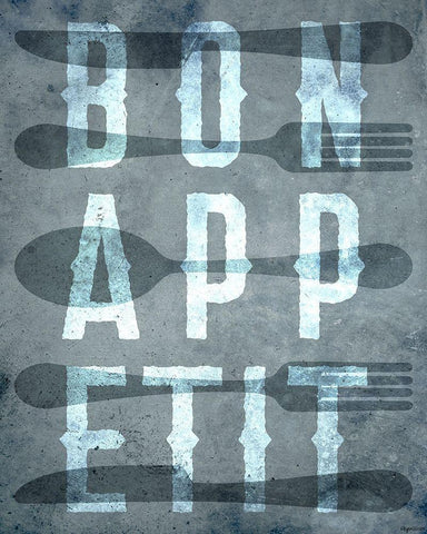 Bon Appetit White Modern Wood Framed Art Print with Double Matting by Brown, Kyra