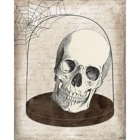 Skull Jar Black Modern Wood Framed Art Print by Brown, Kyra