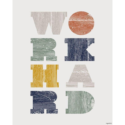 Work Hard Black Modern Wood Framed Art Print with Double Matting by Brown, Kyra