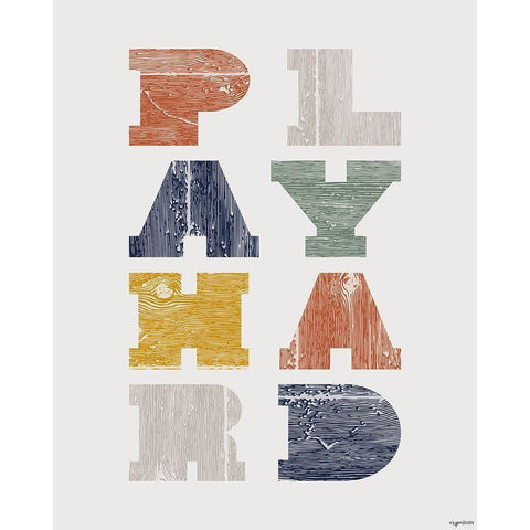 Play Hard Black Modern Wood Framed Art Print with Double Matting by Brown, Kyra