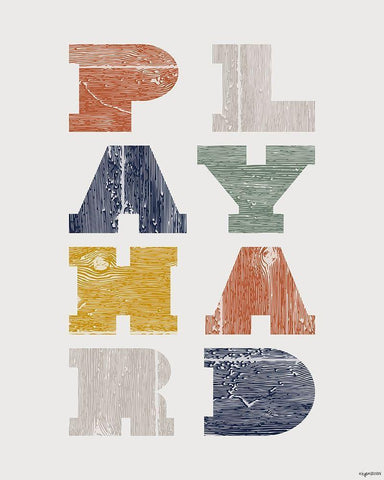 Play Hard Black Ornate Wood Framed Art Print with Double Matting by Brown, Kyra