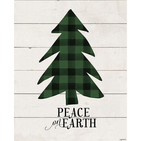 Peace on Earth Tree White Modern Wood Framed Art Print by Brown, Kyra