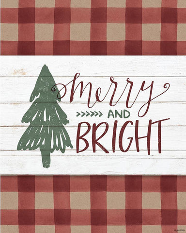 Merry and Bright Black Ornate Wood Framed Art Print with Double Matting by Brown, Kyra