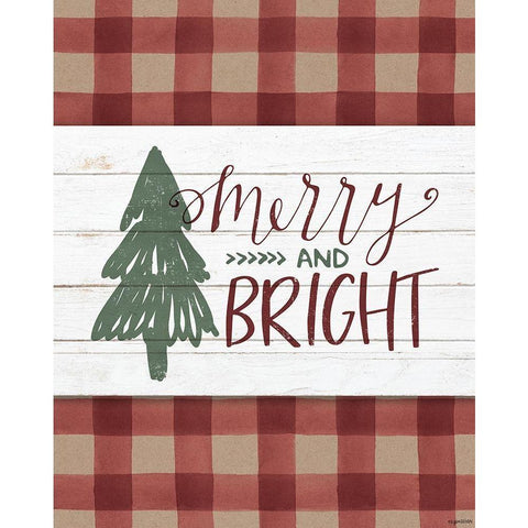 Merry and Bright White Modern Wood Framed Art Print by Brown, Kyra