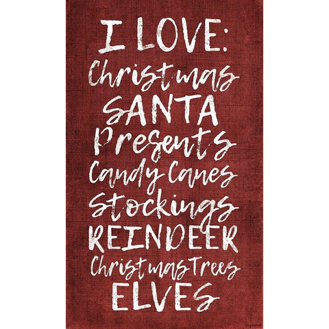 Christmas Loves White Modern Wood Framed Art Print by Brown, Kyra