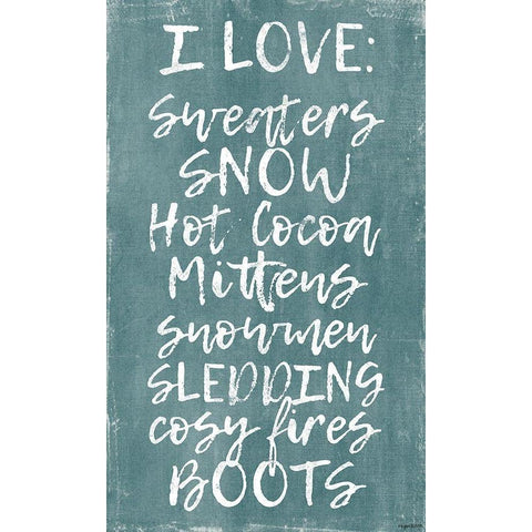 Winter Loves Gold Ornate Wood Framed Art Print with Double Matting by Brown, Kyra