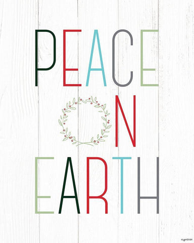 Peace on Earth   White Modern Wood Framed Art Print with Double Matting by Brown, Kyra