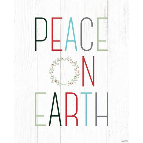 Peace on Earth   White Modern Wood Framed Art Print by Brown, Kyra