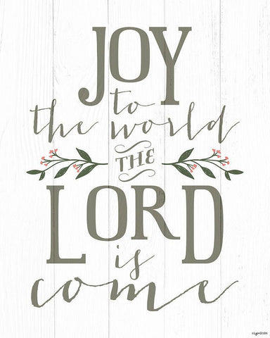 Joy to the World Black Ornate Wood Framed Art Print with Double Matting by Brown, Kyra