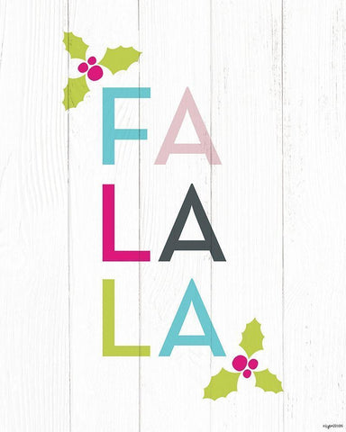 Fa La La White Modern Wood Framed Art Print with Double Matting by Brown, Kyra