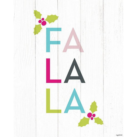 Fa La La Black Modern Wood Framed Art Print by Brown, Kyra