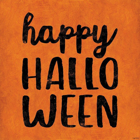 Happy Halloween Black Modern Wood Framed Art Print by Brown, Kyra