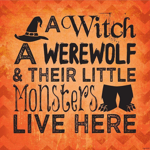Witch Werewolf White Modern Wood Framed Art Print with Double Matting by Brown, Kyra